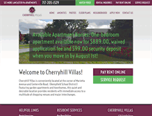 Tablet Screenshot of liveatcherryhillvillas.com